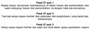 Undang Undang Pasal 27 Ayat 1 2 Dan 3